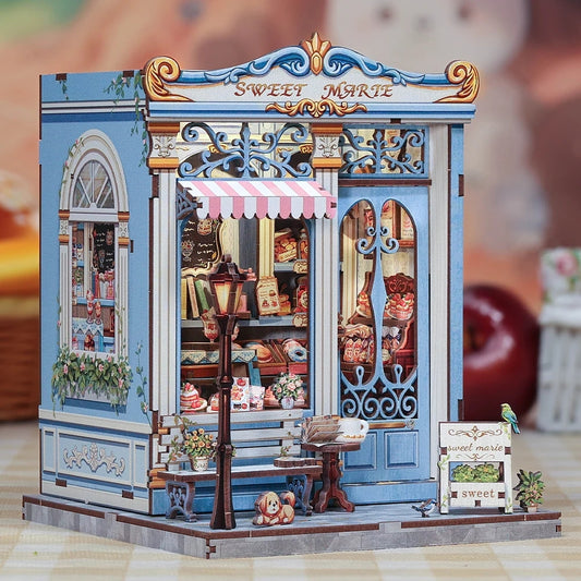 SWEET MARIE PASTRY SHOP 3-D WOODEN MINIATURE BOOK NOOK KIT