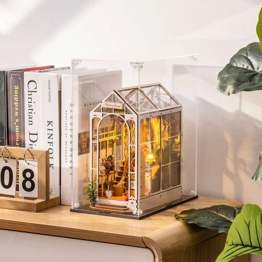 BOOK NOOK ACRYLIC DUST COVER BOX FOR WOODEN MINIATURE KITS