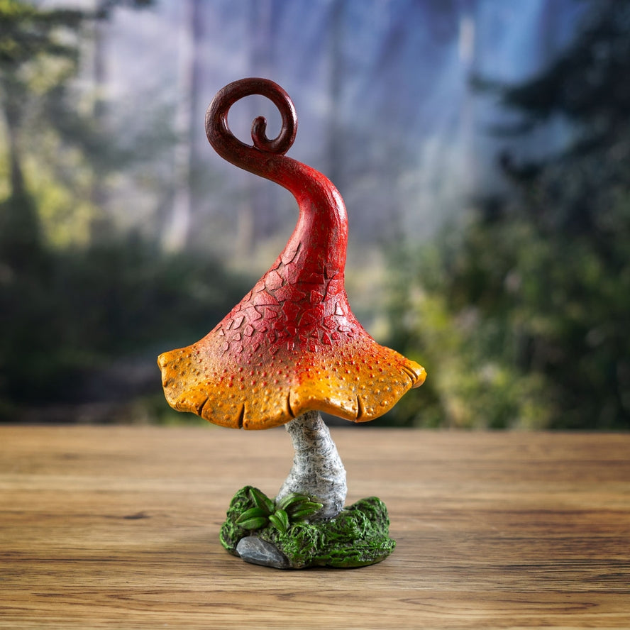 GOBLINCORE BIG MAGIC MUSHROOM STATUE (ORANGE)
