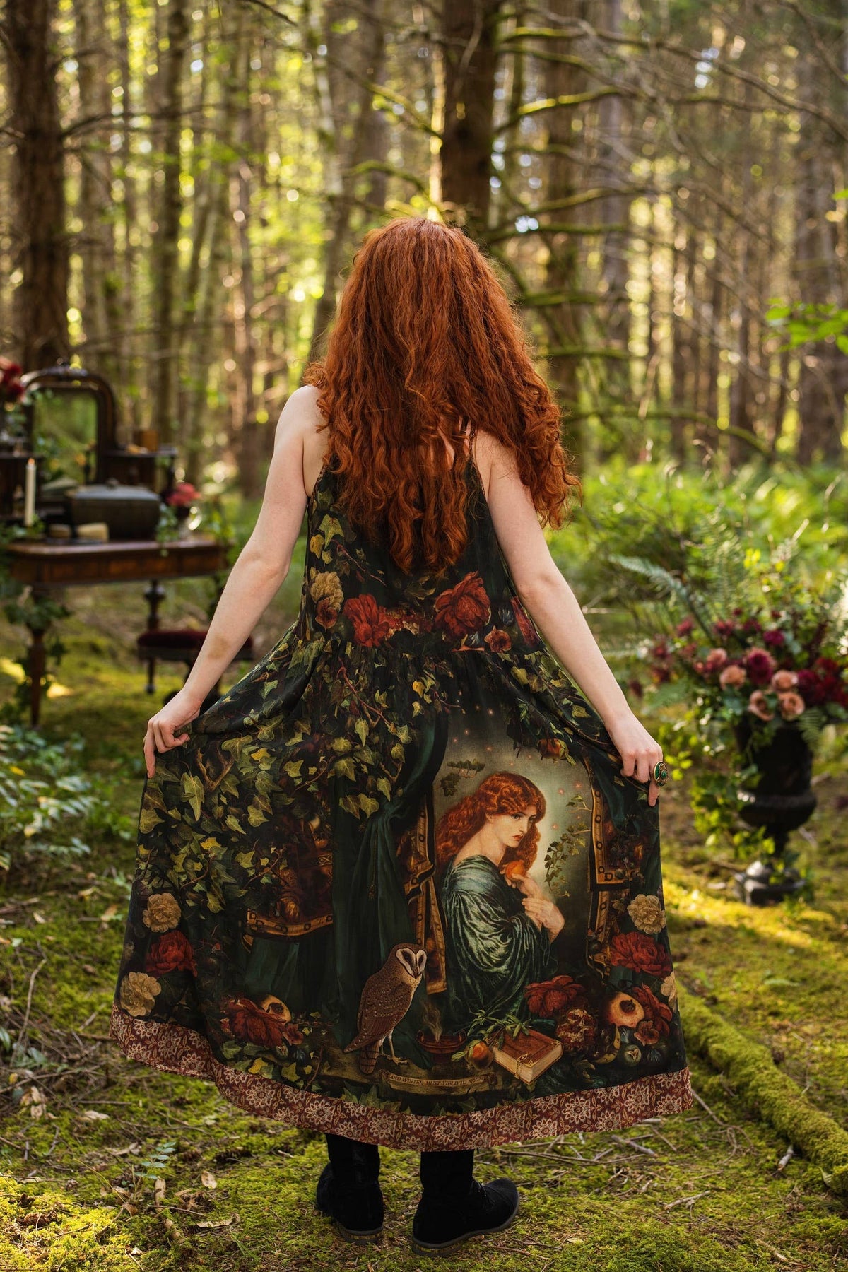 SOLSTICE BOHÉME LONG MAXI SLIP DRESS W/ PERSEPHONE AND MOON BY MARKET OF STARS
