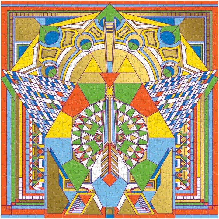 FRANK LLOYD WRIGHT IMPERIAL HOTEL PEACOCK RUG 500PC PUZZLE