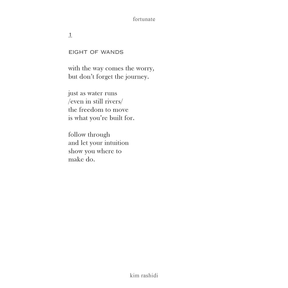 FORTUNATE: TAROT POETRY BY KIM RASHIDI