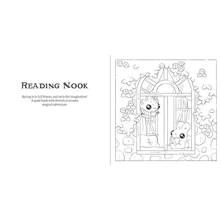 BUNNEHS AND DWAGONS: HYGGE COLOURING IN SCENES WITH KAWAII CHARACTERS
