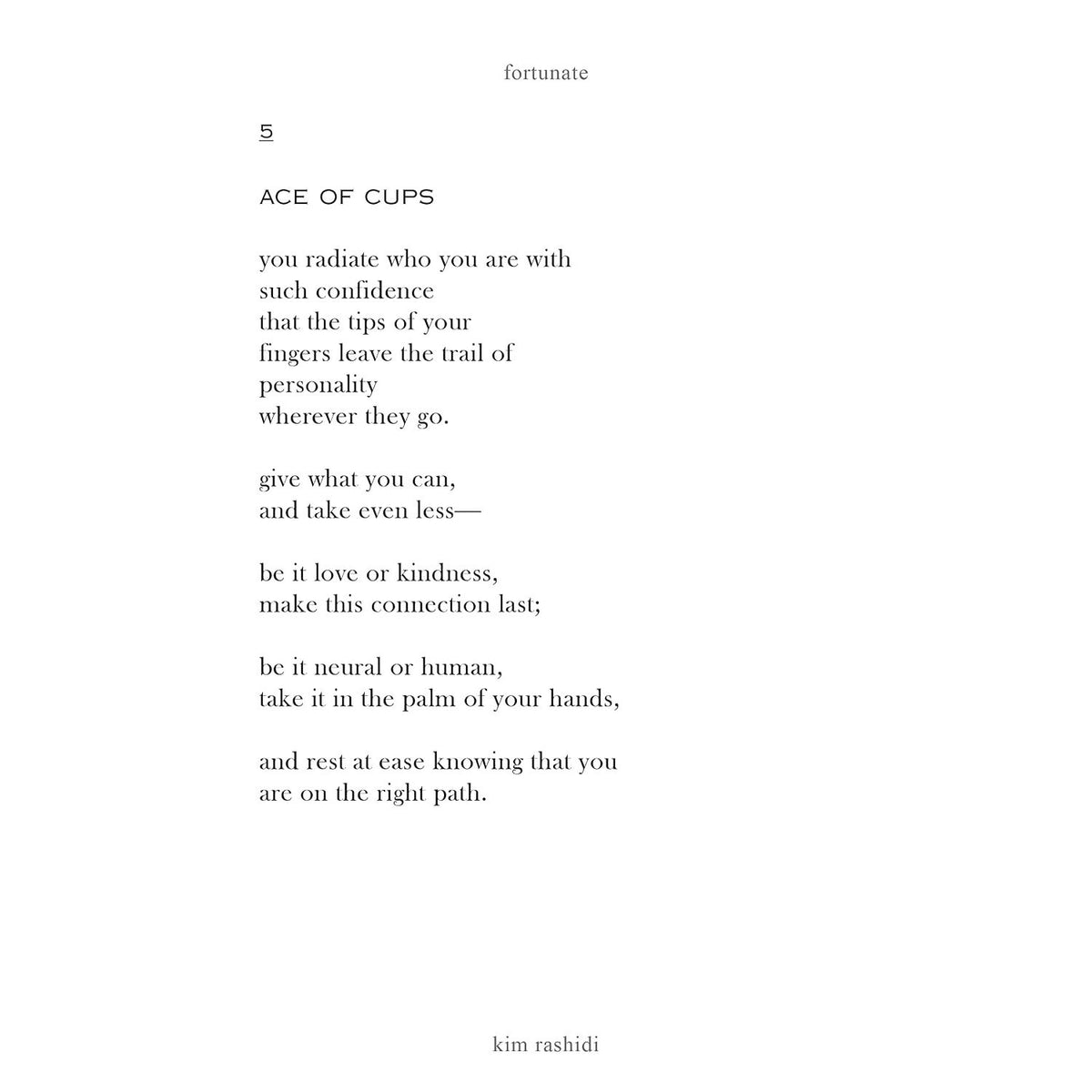FORTUNATE: TAROT POETRY BY KIM RASHIDI