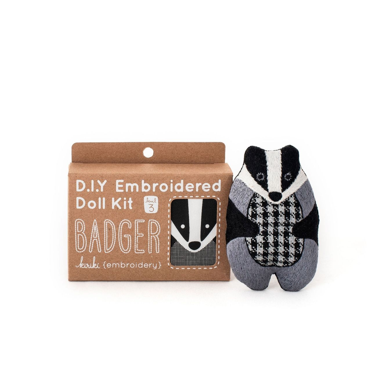 D.I.Y. BADGER EMBROIDERED DOLL KIT