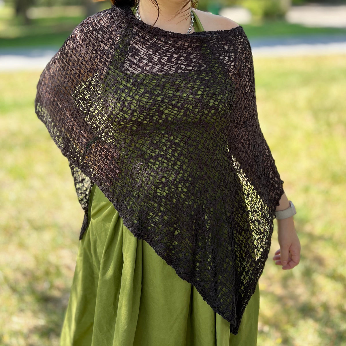 POPCORN KNIT PONCHO OR SHAWL
