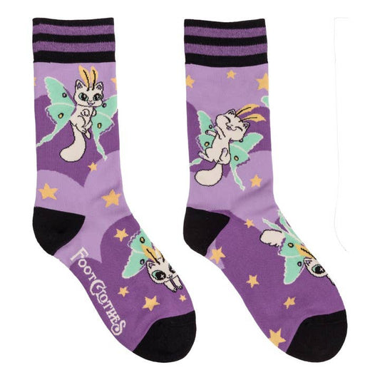 KITTY MOTHS CREW SOCKS BY FOOTCLOTHES