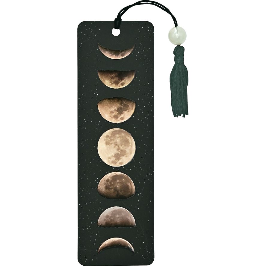 MOON PHASES BEADED BOOKMARK