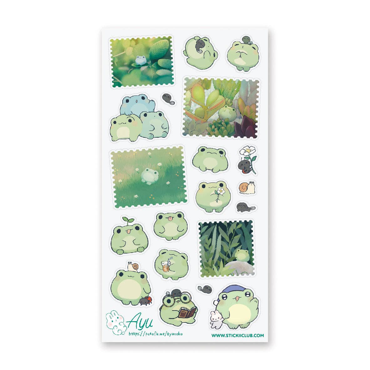 KAWAII FROG'S LIFE STICKER SHEETS