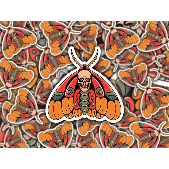 CREEPY DEATH HEAD HAWK MOTH STICKER