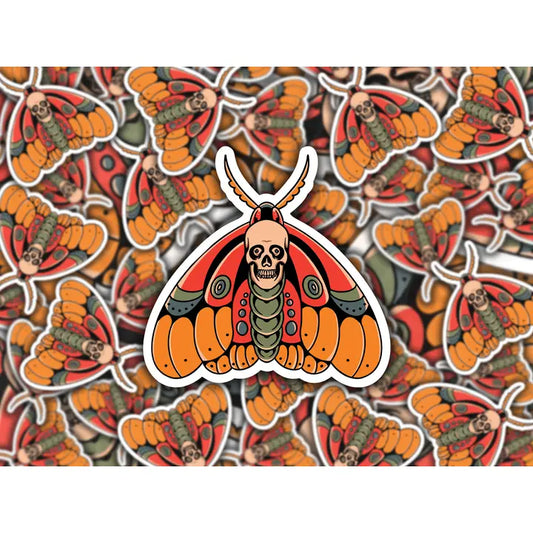 CREEPY DEATH HEAD HAWK MOTH STICKER