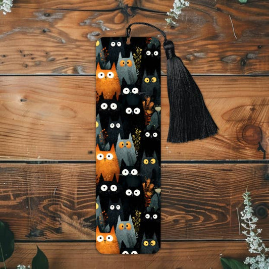 SPOOKY CATS METAL BOOKMARK