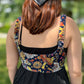 BLUE FLORAL VELVET CORSET VEST