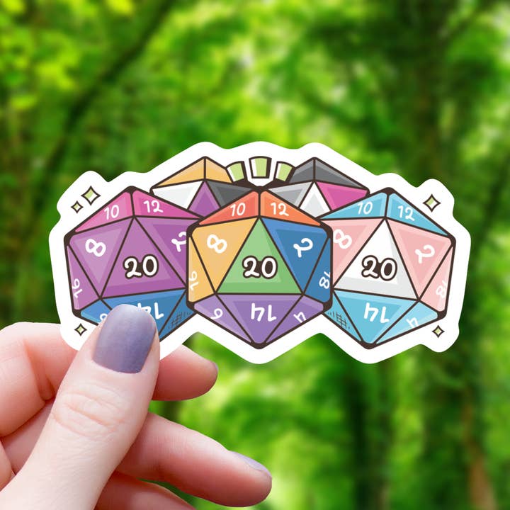 PRIDE POLYHEDRAL DICE STICKER