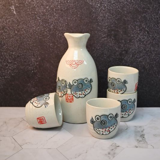 BLUE PUFFERFISH SAKE SET