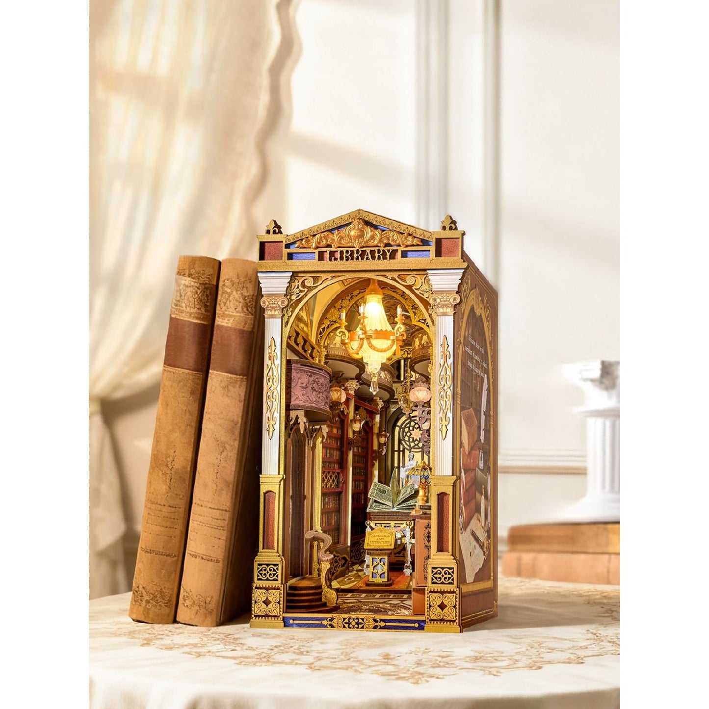LIBRARY OF WONDERS 3-D WOODEN BOOK NOOK KIT