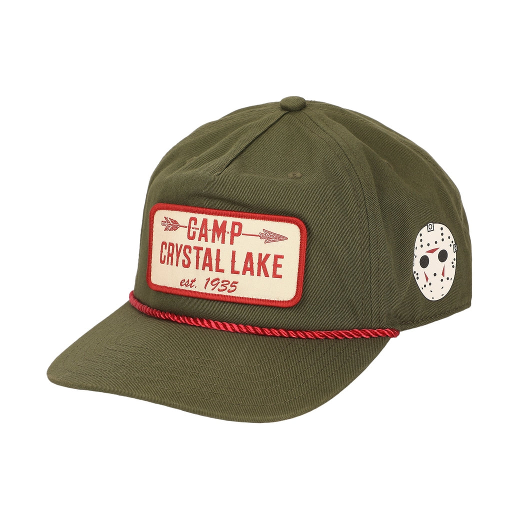 CAMP CRYSTAL LAKE GREEN RETRO GRANDPA HAT SNAPACK