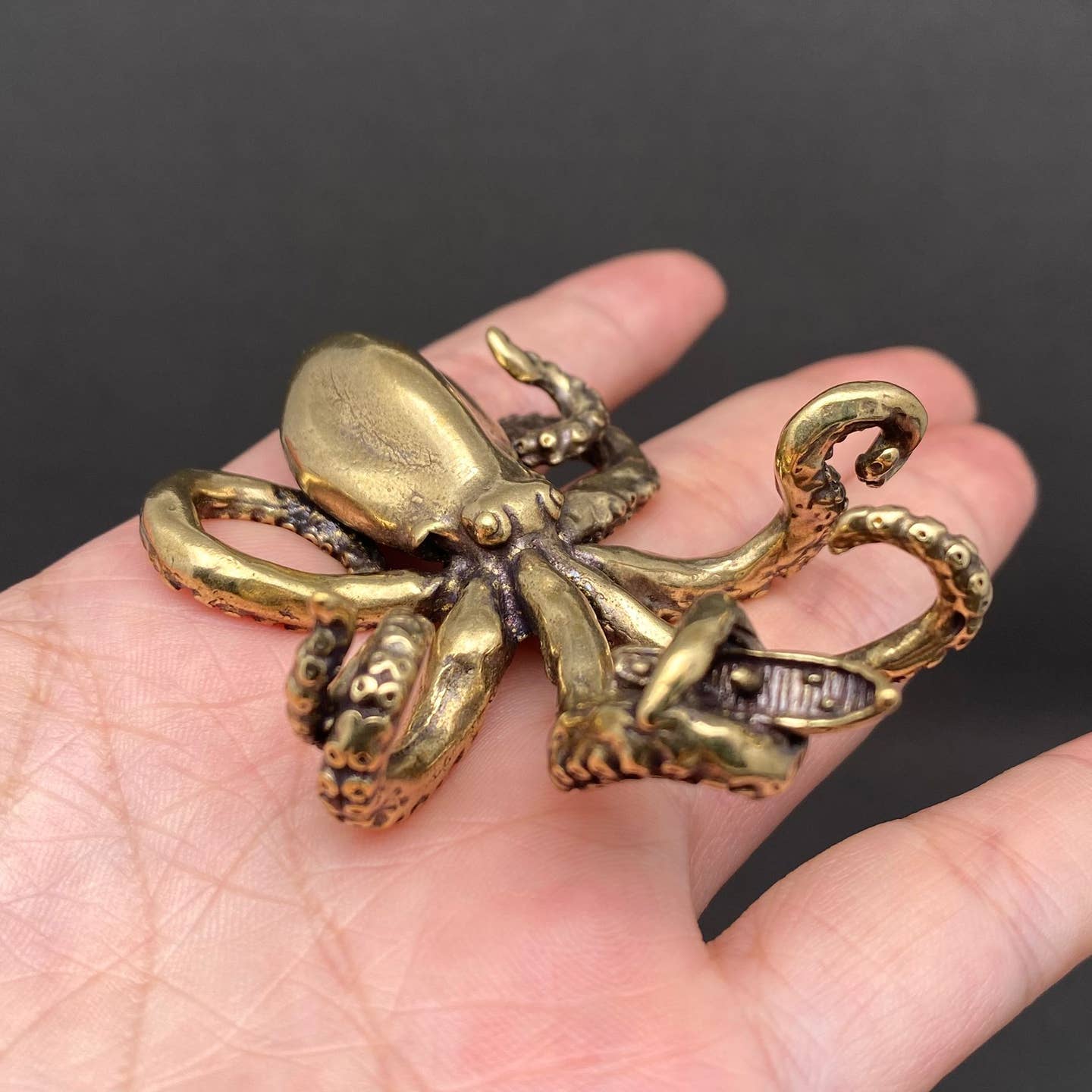 MINIATURE BRASS OCTOPUS