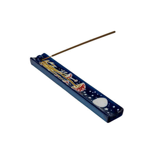 HAND PAINTED TOADSTOOL CERAMIC INCENSE HOLDER