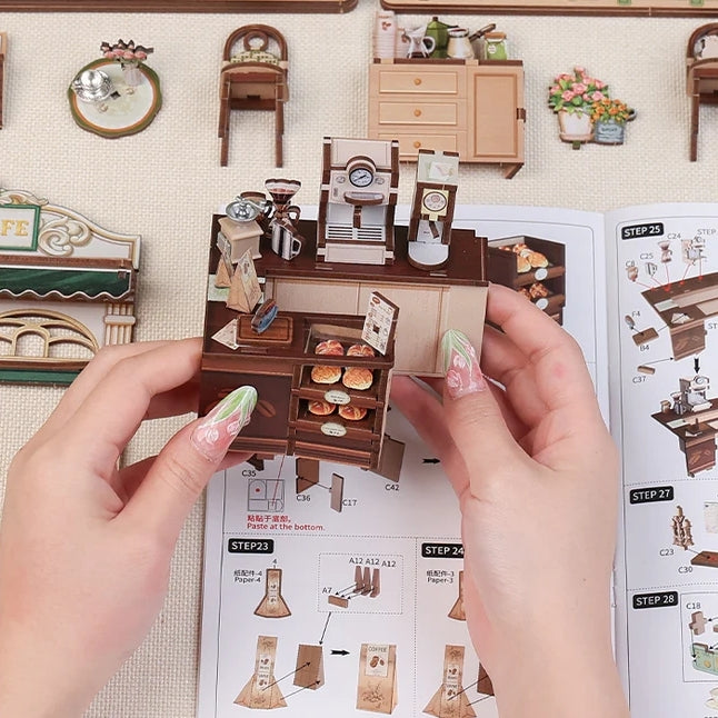 SUNNY CAFE MINIATURE BOOK NOOK KIT