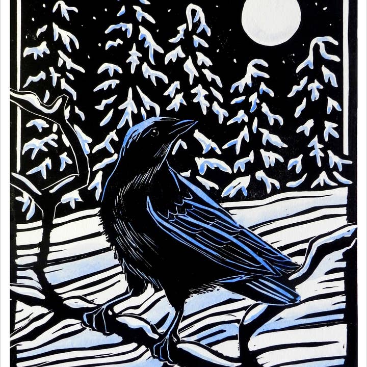 MOLLY HASHIMOTO CROW AND MOON HOLIDAY CARDS