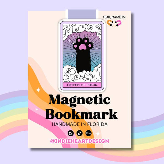 QUEEN OF PAWS TAROT MAGNETIC BOOKMARK