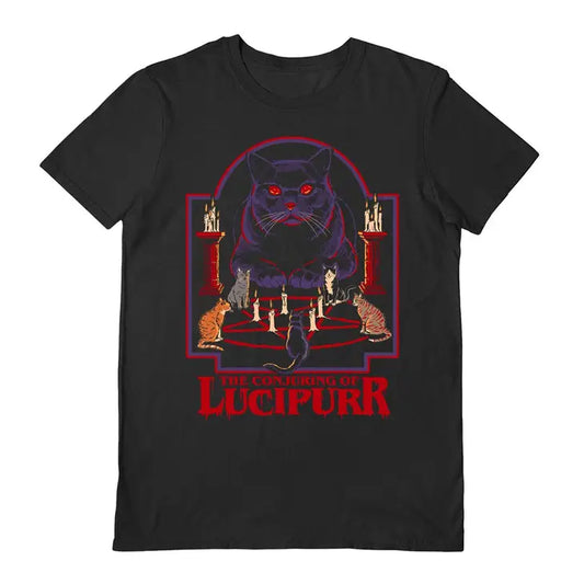 THE CONJURING OF LUCIPURR T SHIRT BY STEVEN RHODES