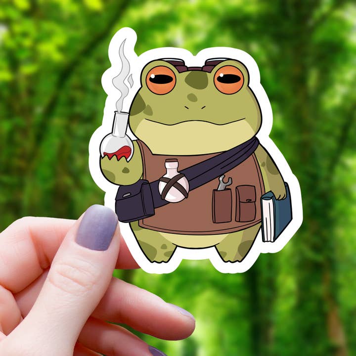 MAD SCIENTIST FROG STICKER