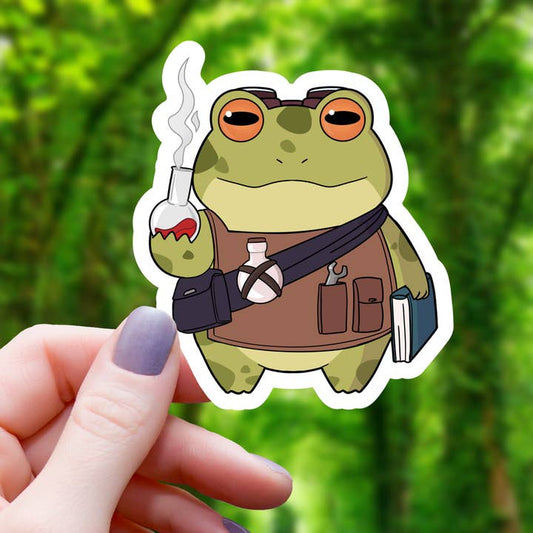 MAD SCIENTIST FROG STICKER