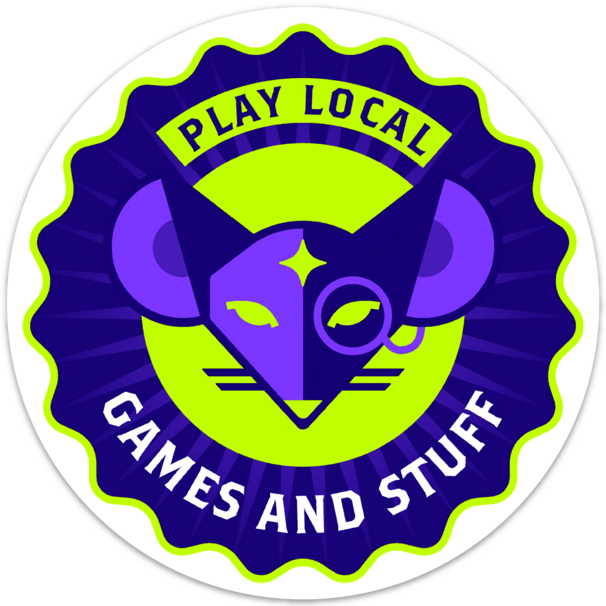 6" Games and Stuff Play Local sticker