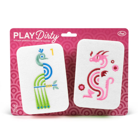 PLAY DIRTY MAHJONG TILE KITCHEN SPONGES - SET OF 2