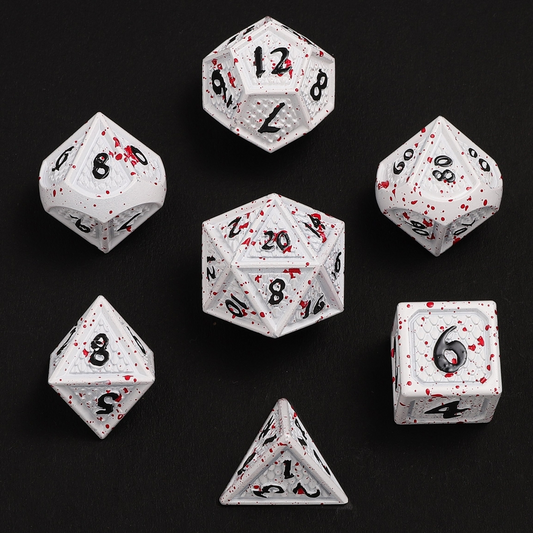 SOLID METAL BEHEMOTH DICE SET: BLOOD SPATTER