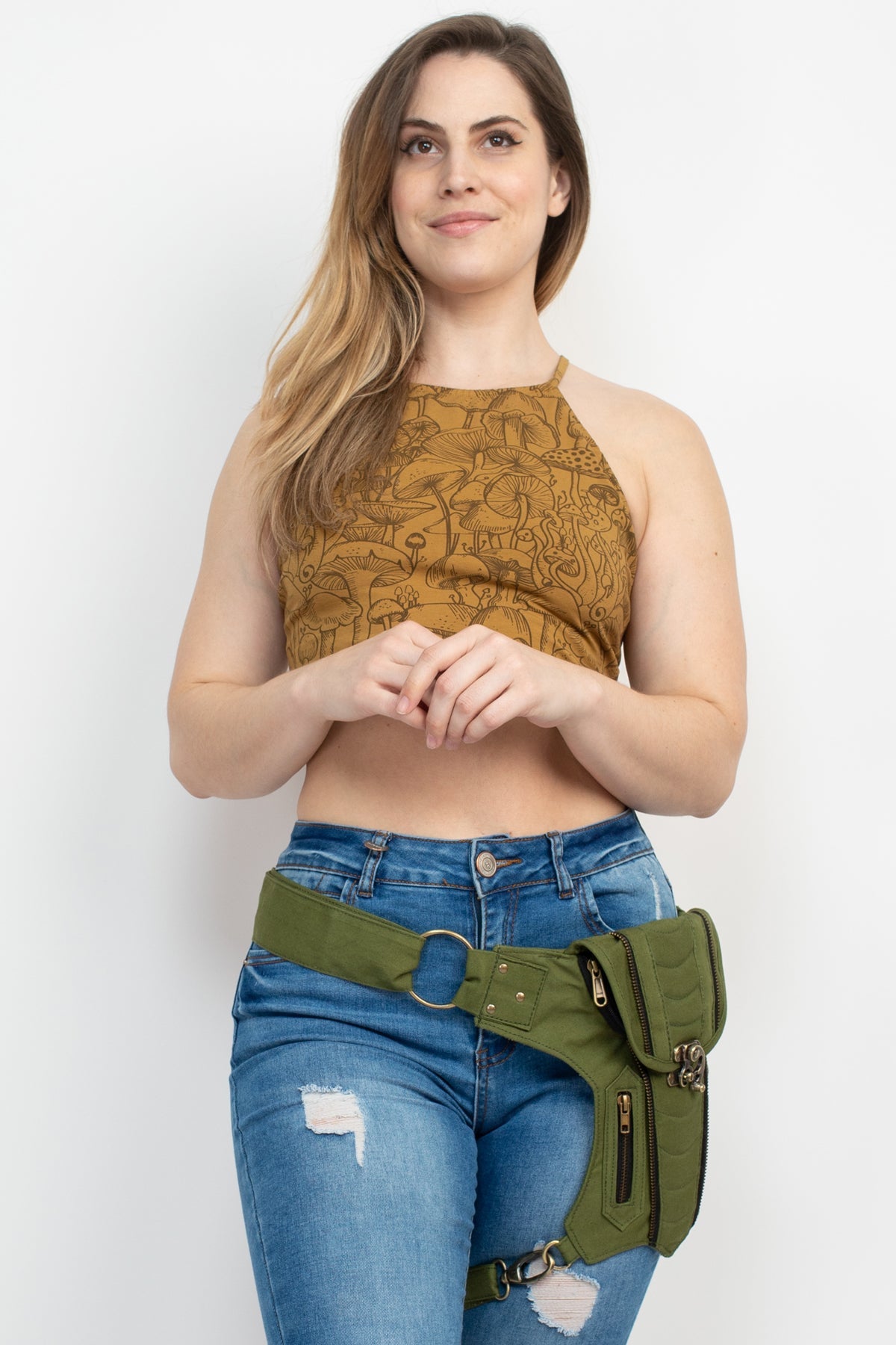 SLING HIP BAG WITH THIGH BELT (SAGE)