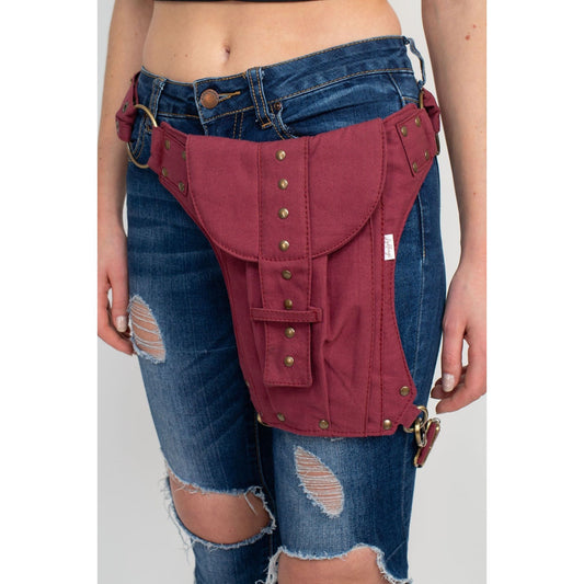 STUDDED CANVAS BELT BAG