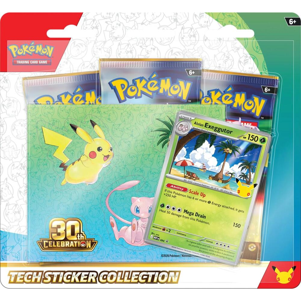 POKEMON 30TH CELEBRATION TECH STICKER COLLECTION *LIMIT 1 PER CUSTOMER*