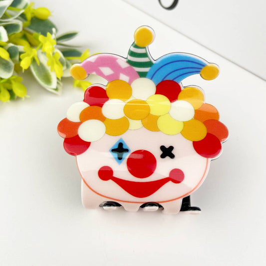 SMALL COLORFUL CLOWN HAIR CLAW CLIP
