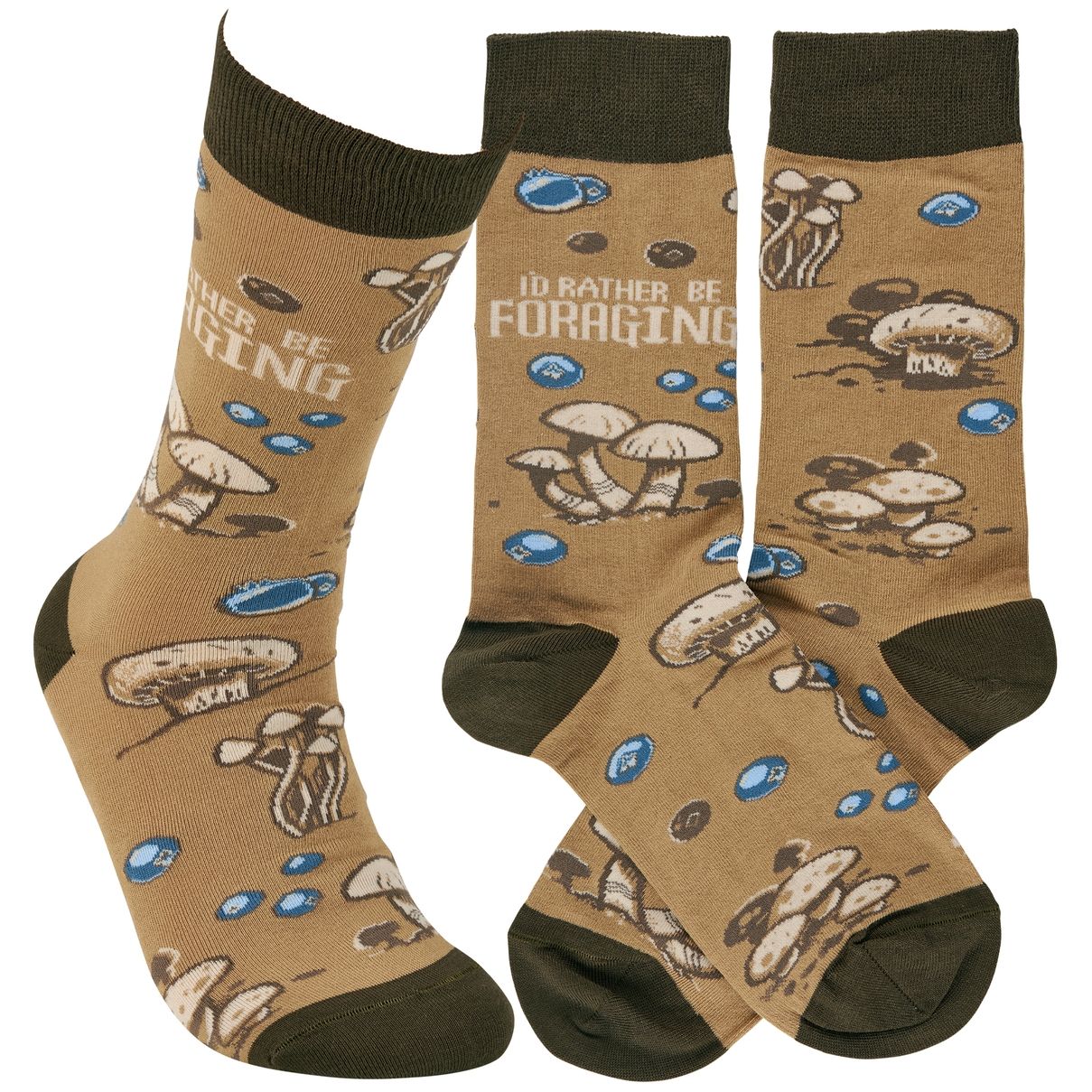I'D RATHER BE FORAGING MUSHROOM SOCKS