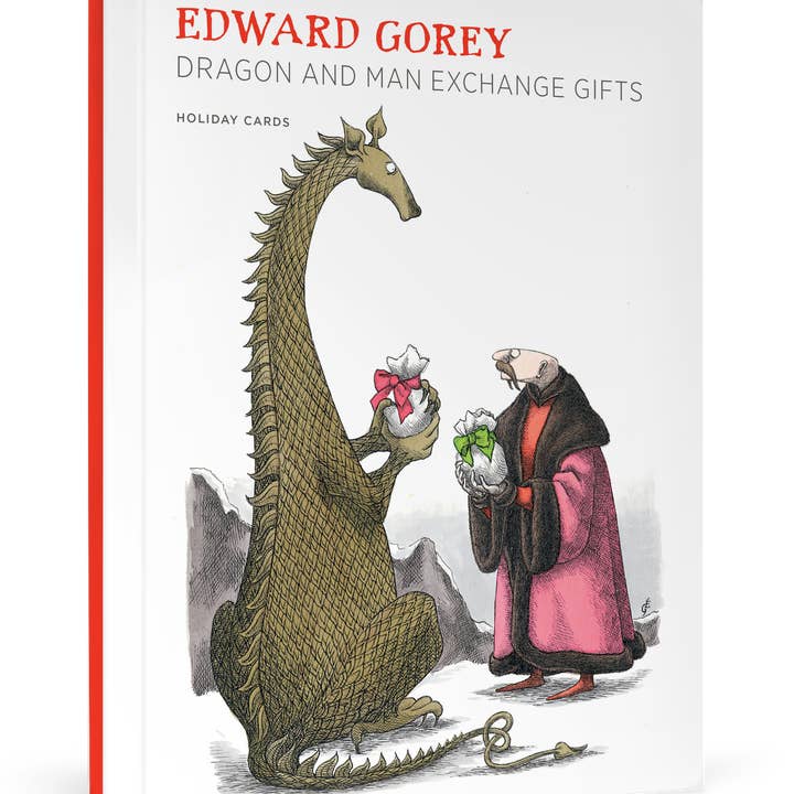 EDWARD GOREY: DRAGON AND MAN EXCHANGE GIFTS HOLIDAY CARDS