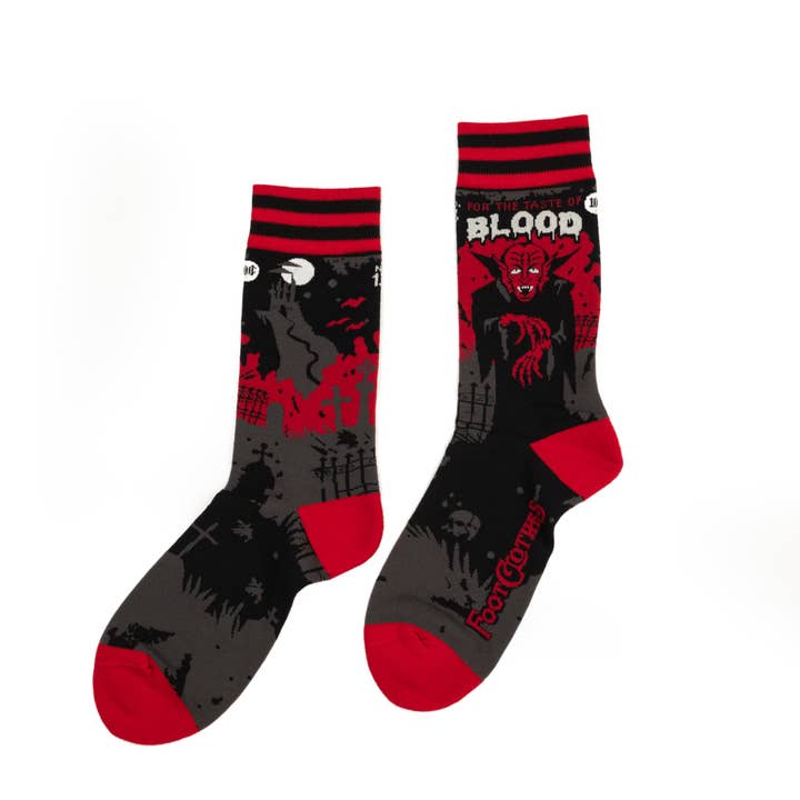 DRACULA'S BLOODLUST CREW SOCKS BY FOOTCLOTHES
