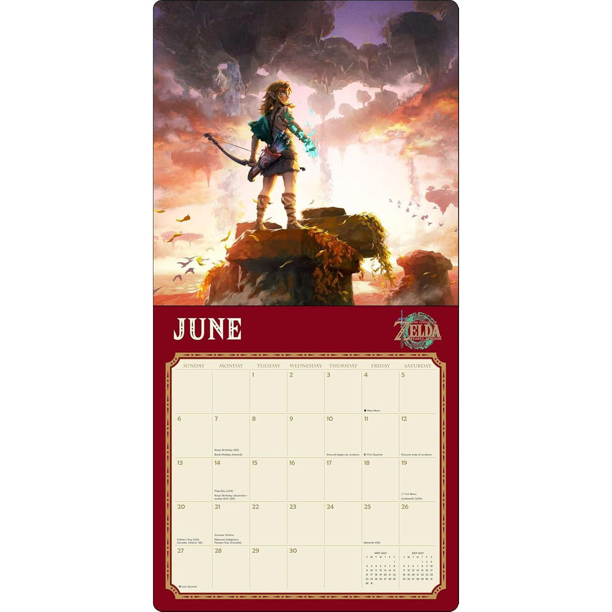 LEGEND OF ZELDA 2027 WALL CALENDAR