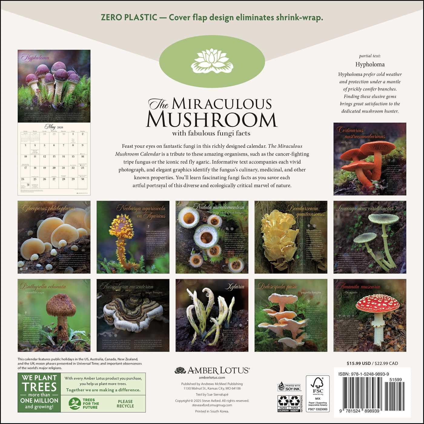THE MIRACULOUS MUSHROOM WALL CALENDAR 2026