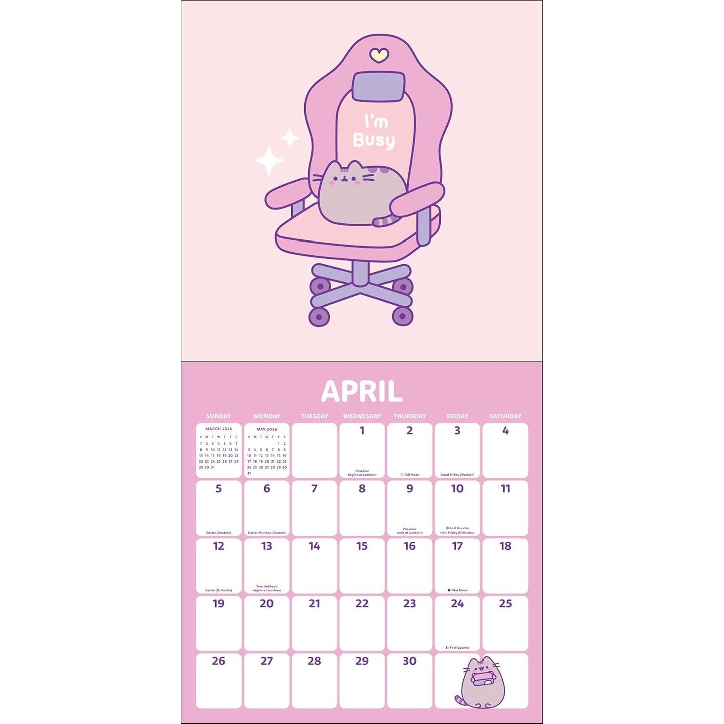 PUSHEEN DAY OFF PLANS 2026 WALL CALENDAR