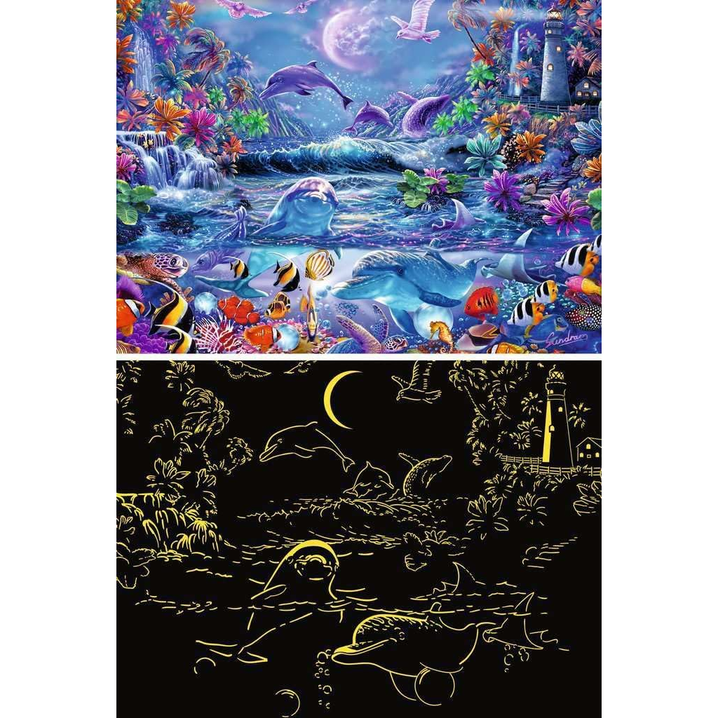 GLOW IN THE DARK MOONLIT MAGIC 500pc PUZZLE