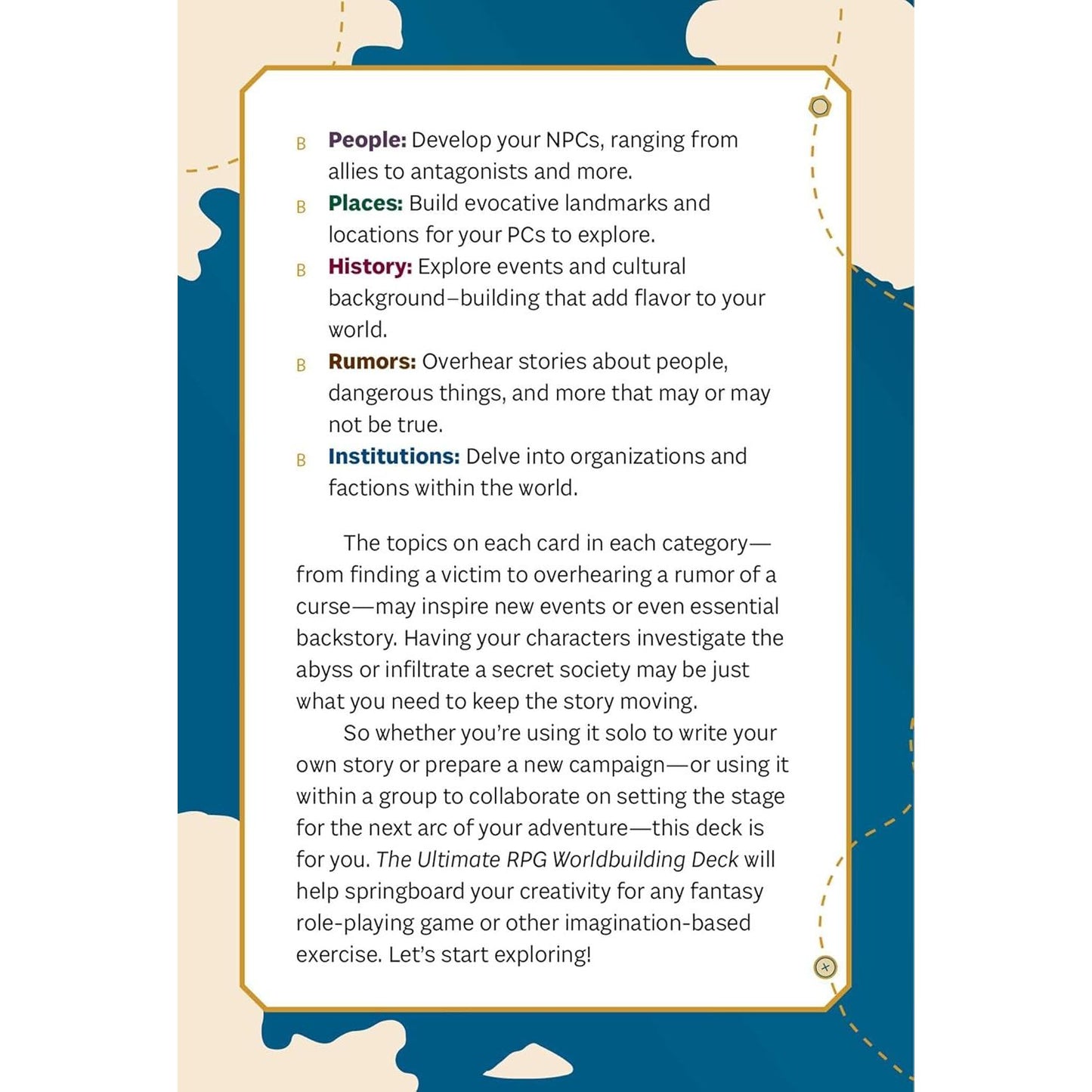 THE ULTIMATE RPG WORLDBUILDING DECK