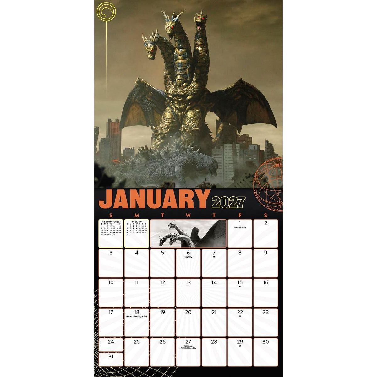 2027 GODZILLA - CLASSIC 16 MONTH WALL CALENDAR