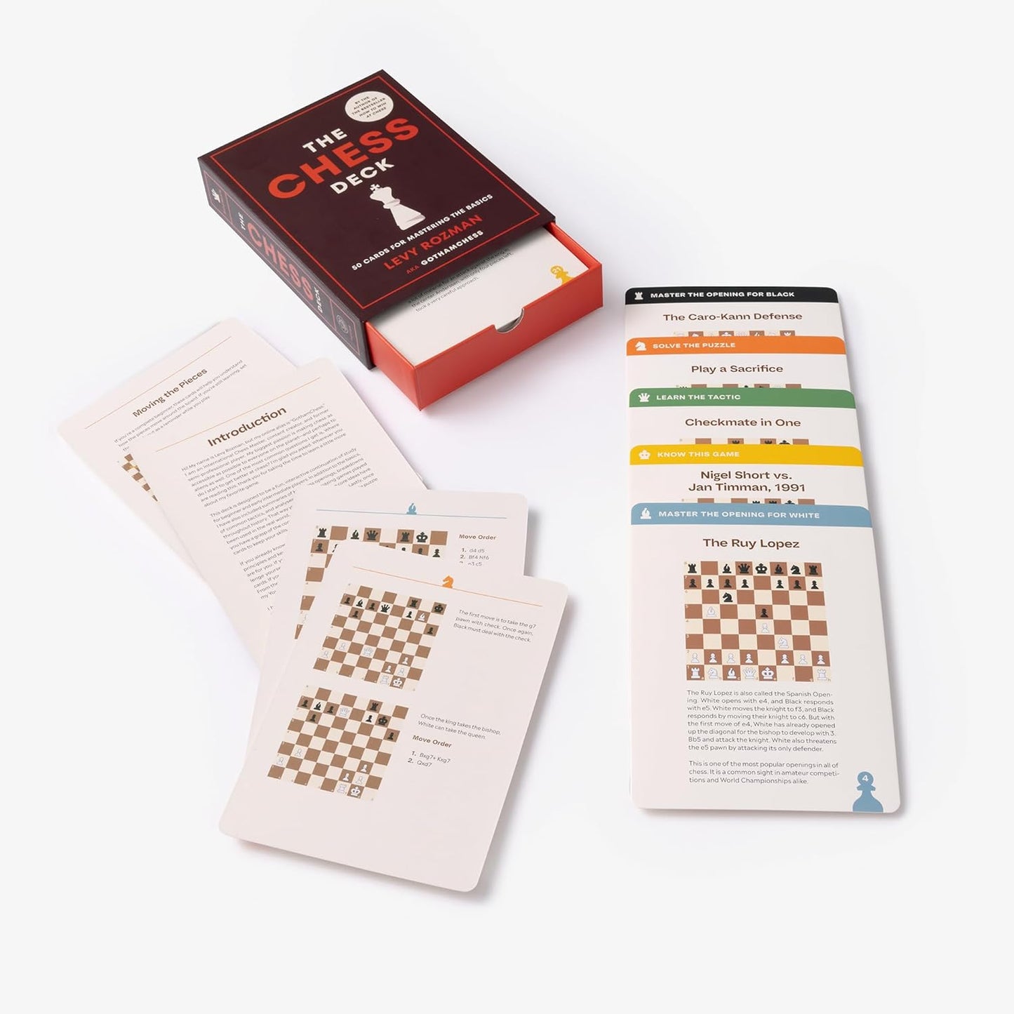 THE CHESS DECK: 50 CARDS FOR MASTERING THE BASICS BY LEVY ROZMAN