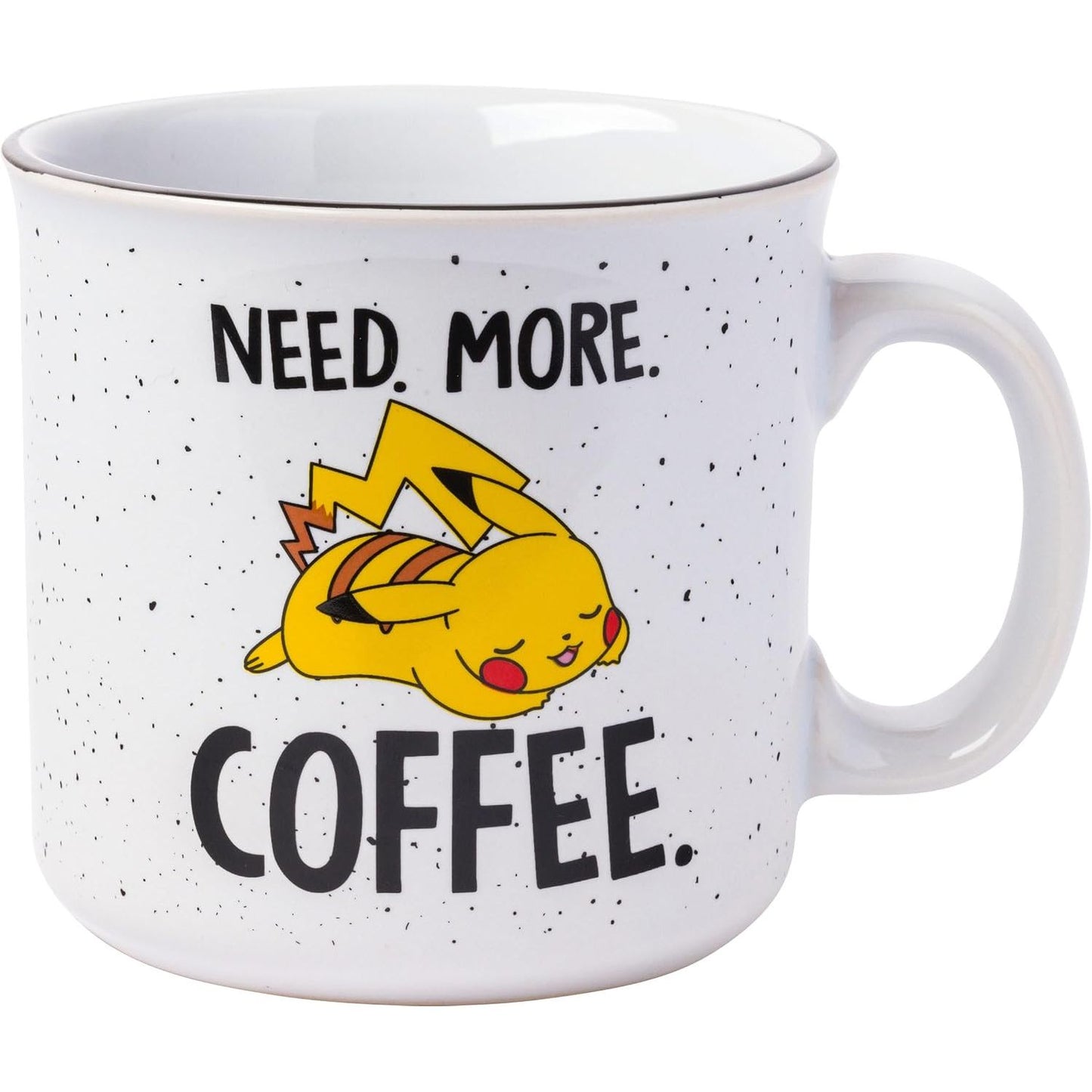 PIKACHU NEED MORE COFFEE 20OZ CERAMIC CAMPER MUG