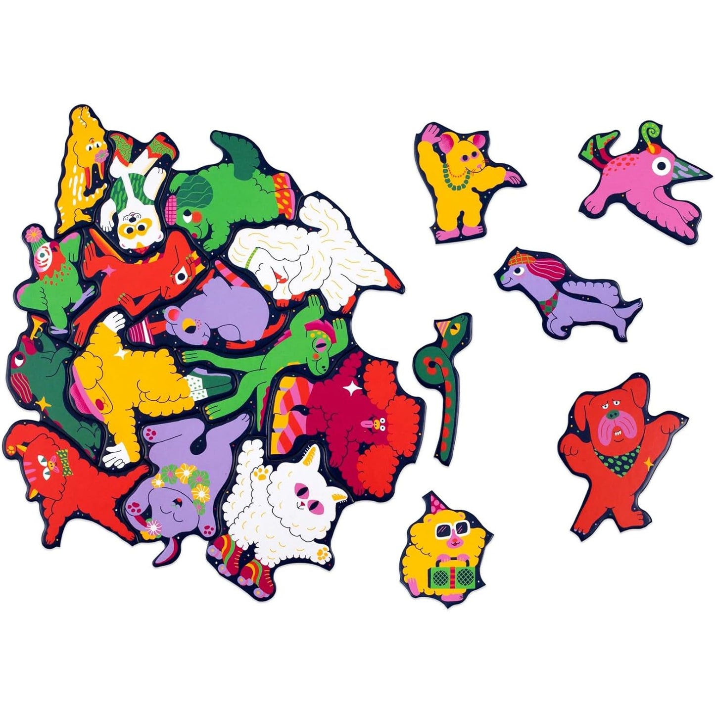 PET PARTY 50PC ANIMAL SHAPED PUZZLE