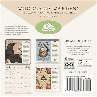 WOODLAND WARDENS 2026 MINI WALL CALENDAR: THE MAGICAL WISDOM OF PLANTS AND ANIMALS