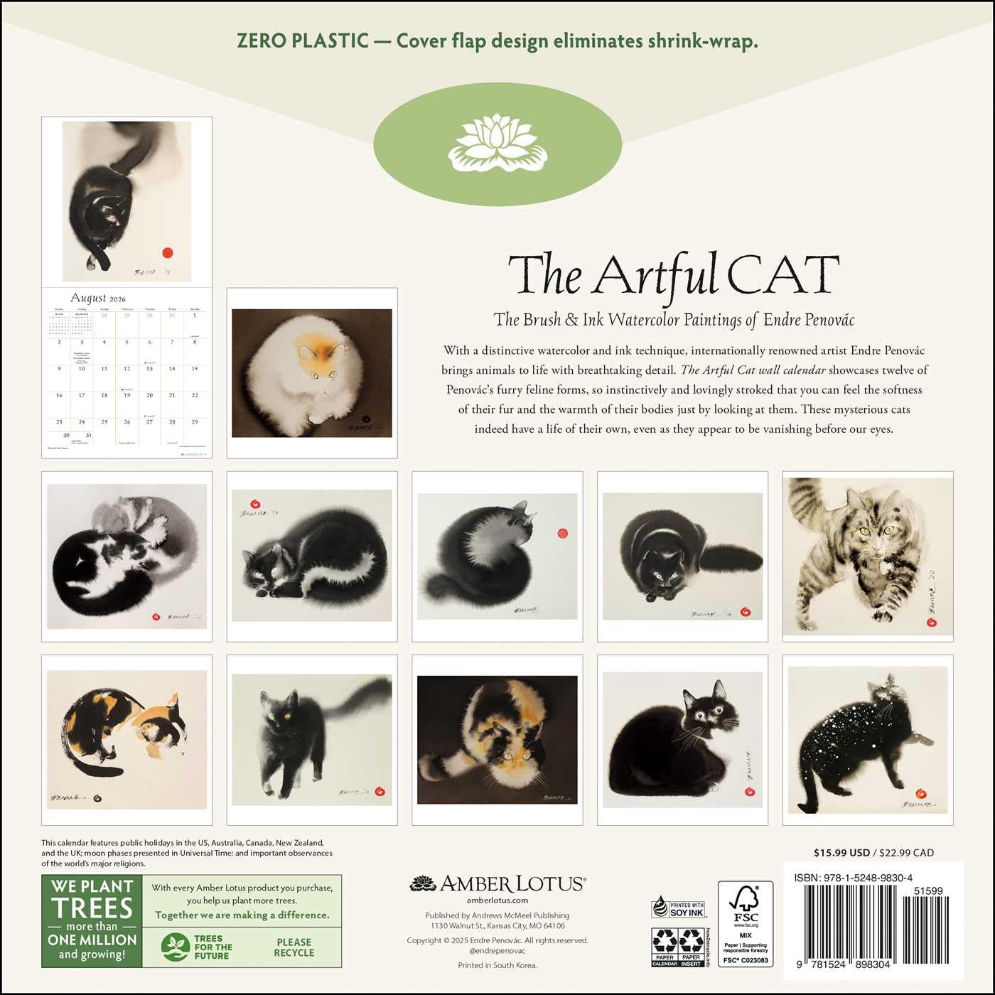 THE ARTFUL CAT WALL CALENDAR 2026